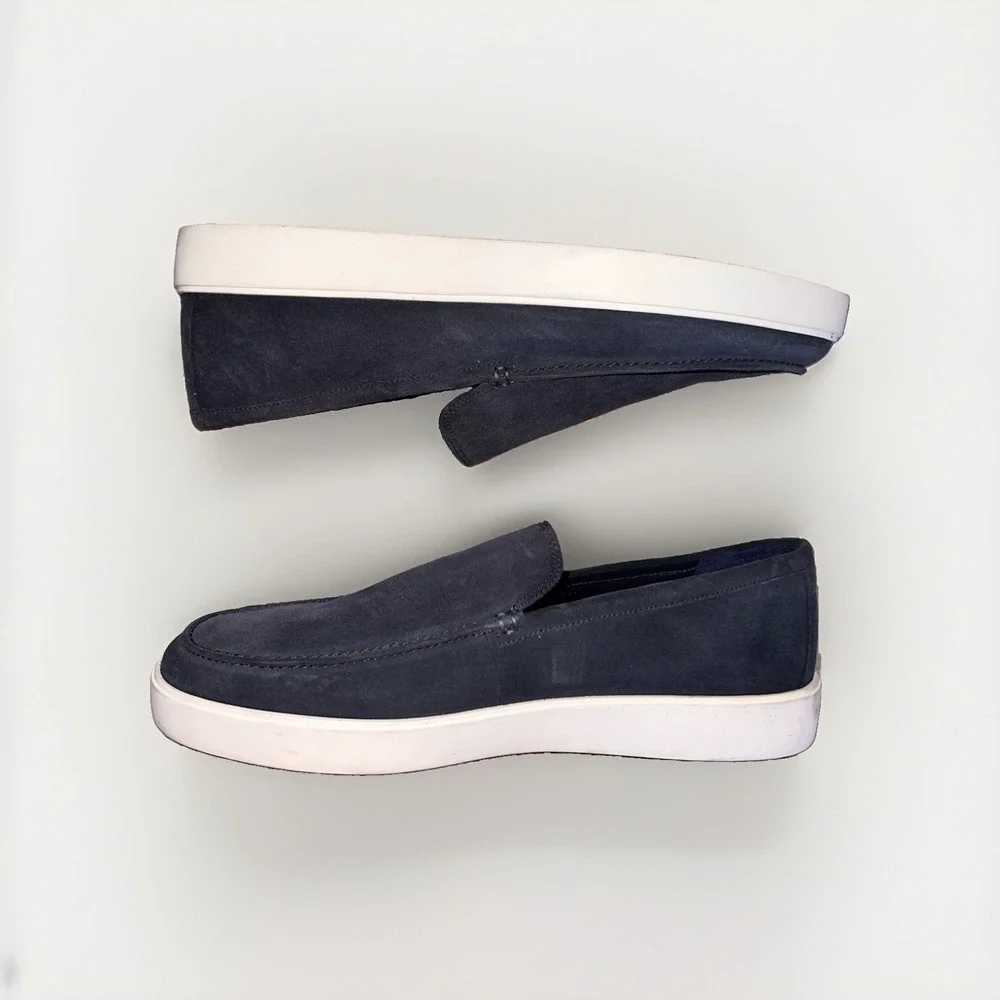 Vince Men's Suede Coastal Blue Sonoma Moc Toe Loafers NEW Size 13 $225